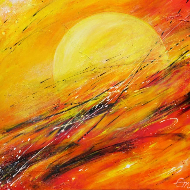 Kometenflug II – 100 x 100 cm